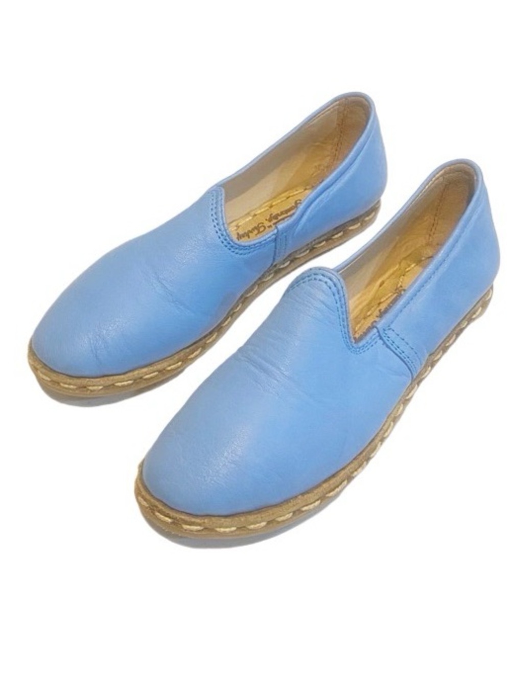 SABAH Blue Leather Shoes Women 5.5